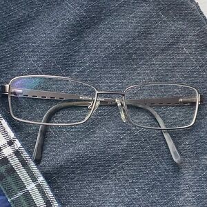 Perry Ellis PE 251-1 Metal Eyeglass Frames Gunmetal Rectangular